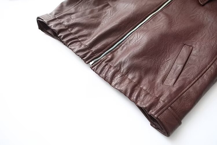 Casual Leather Zip Jacket