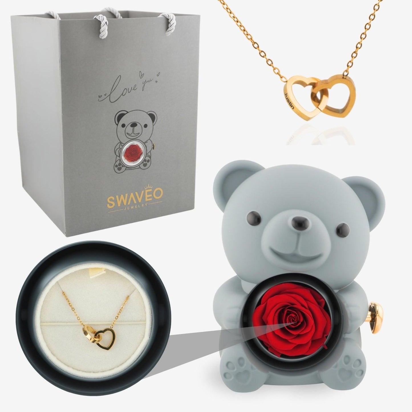 Timeless Elegance — Rotating Eternal Flower Box & Necklace