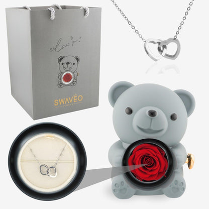 Timeless Elegance — Rotating Eternal Flower Box & Necklace