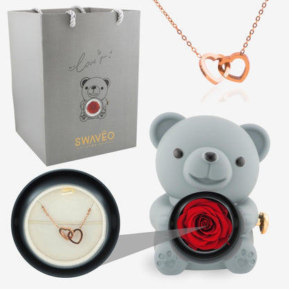 Timeless Elegance — Rotating Eternal Flower Box & Necklace