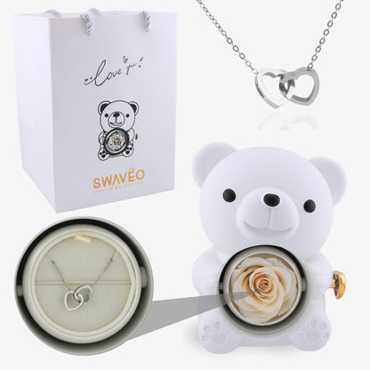 Timeless Elegance — Rotating Eternal Flower Box & Necklace
