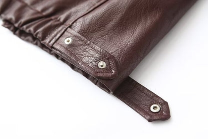Casual Leather Zip Jacket