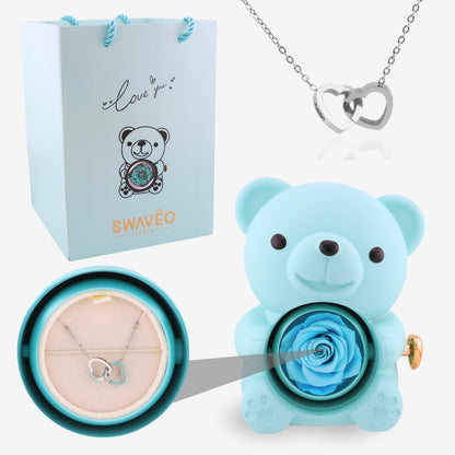 Timeless Elegance — Rotating Eternal Flower Box & Necklace