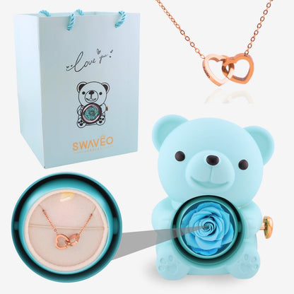 Timeless Elegance — Rotating Eternal Flower Box & Necklace