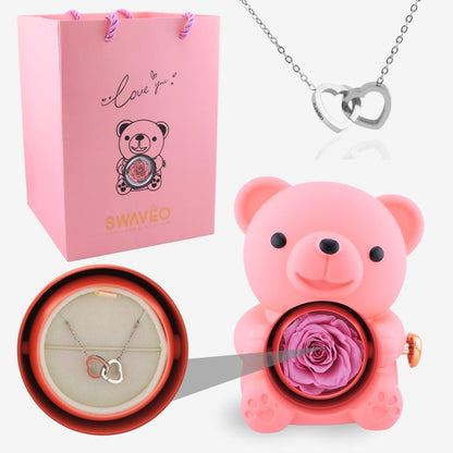 Timeless Elegance — Rotating Eternal Flower Box & Necklace
