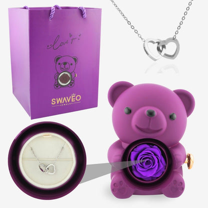 Timeless Elegance — Rotating Eternal Flower Box & Necklace