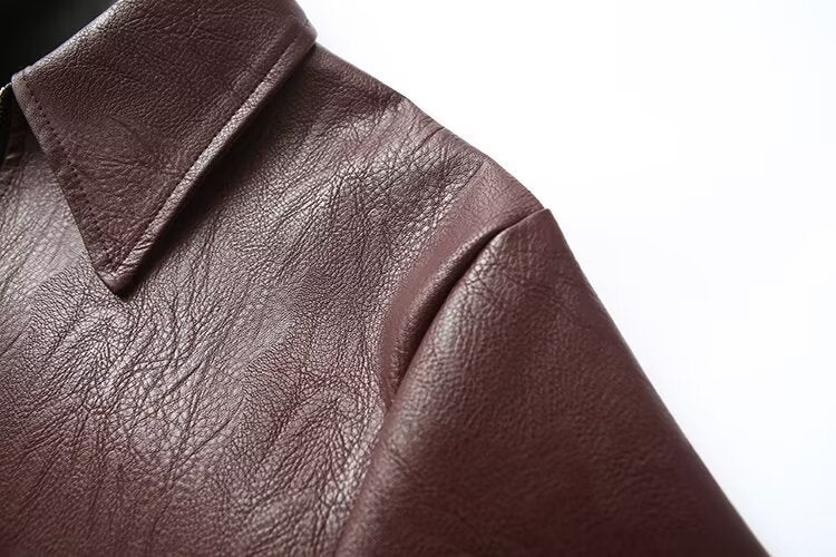 Casual Leather Zip Jacket