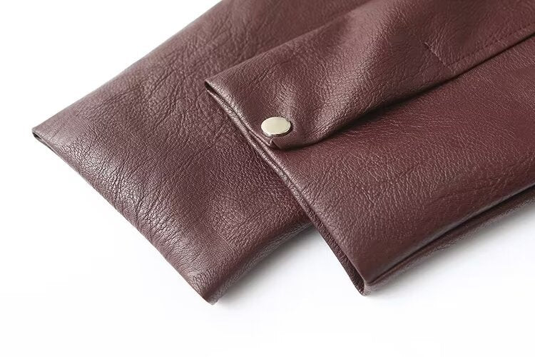 Casual Leather Zip Jacket