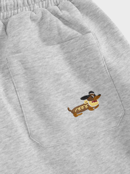 Paolo Street Cute Embroidered Pup Sweatpants