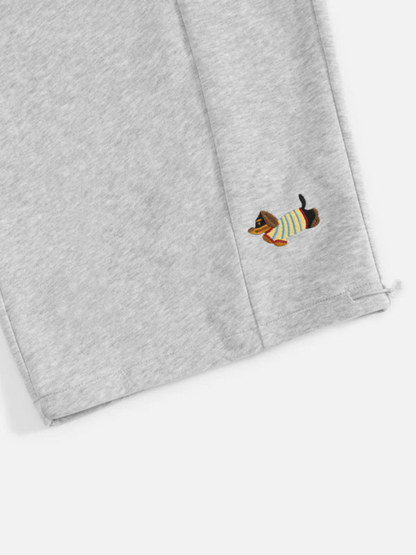 Paolo Street Cute Embroidered Pup Sweatpants