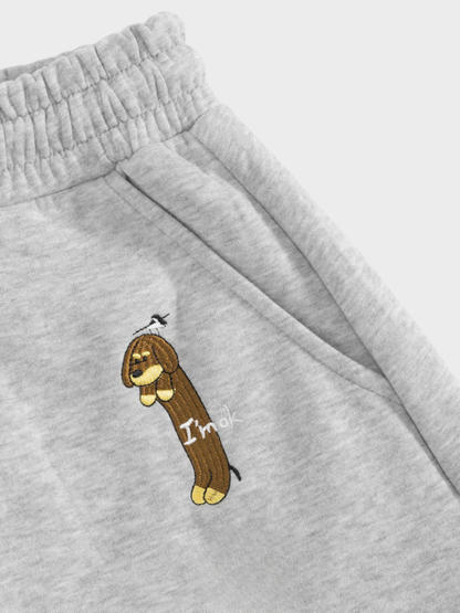 Paolo Street Cute Embroidered Pup Sweatpants