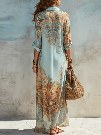 Abito Maxi con Bottoni Sunset Coast