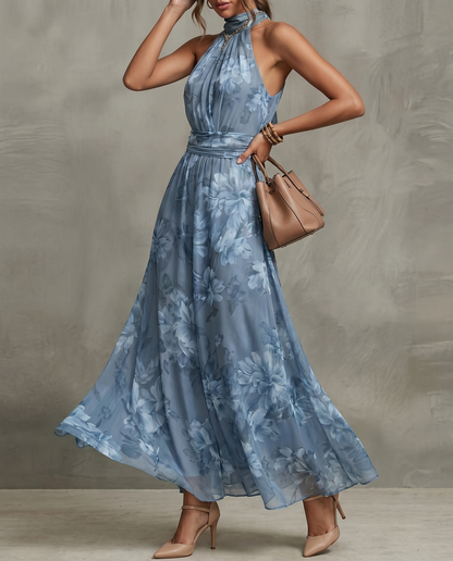 The Floral Satin Maxi Dress
