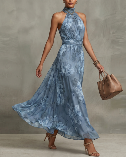 The Floral Satin Maxi Dress