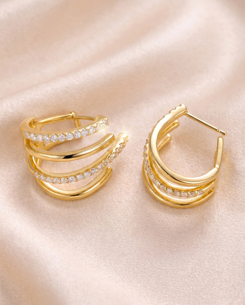 Elysian Gold Cuff Earrings