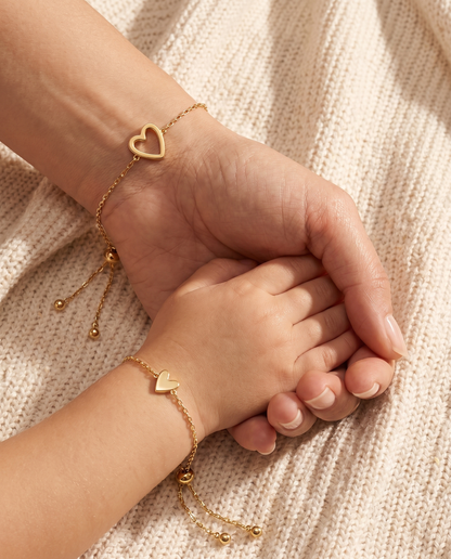 Set di Bracciali Cuore Amore Eterno