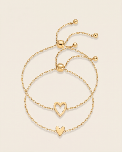 Set di Bracciali Cuore Amore Eterno