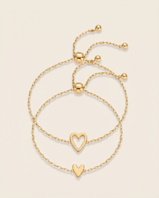 Set di Bracciali Cuore Amore Eterno