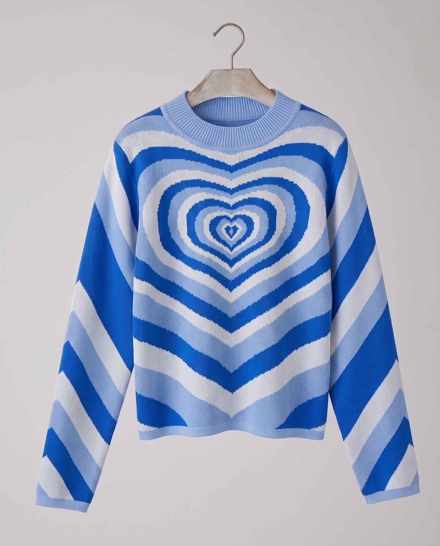 Top in Maglia con Stampa a Cuore Retrò