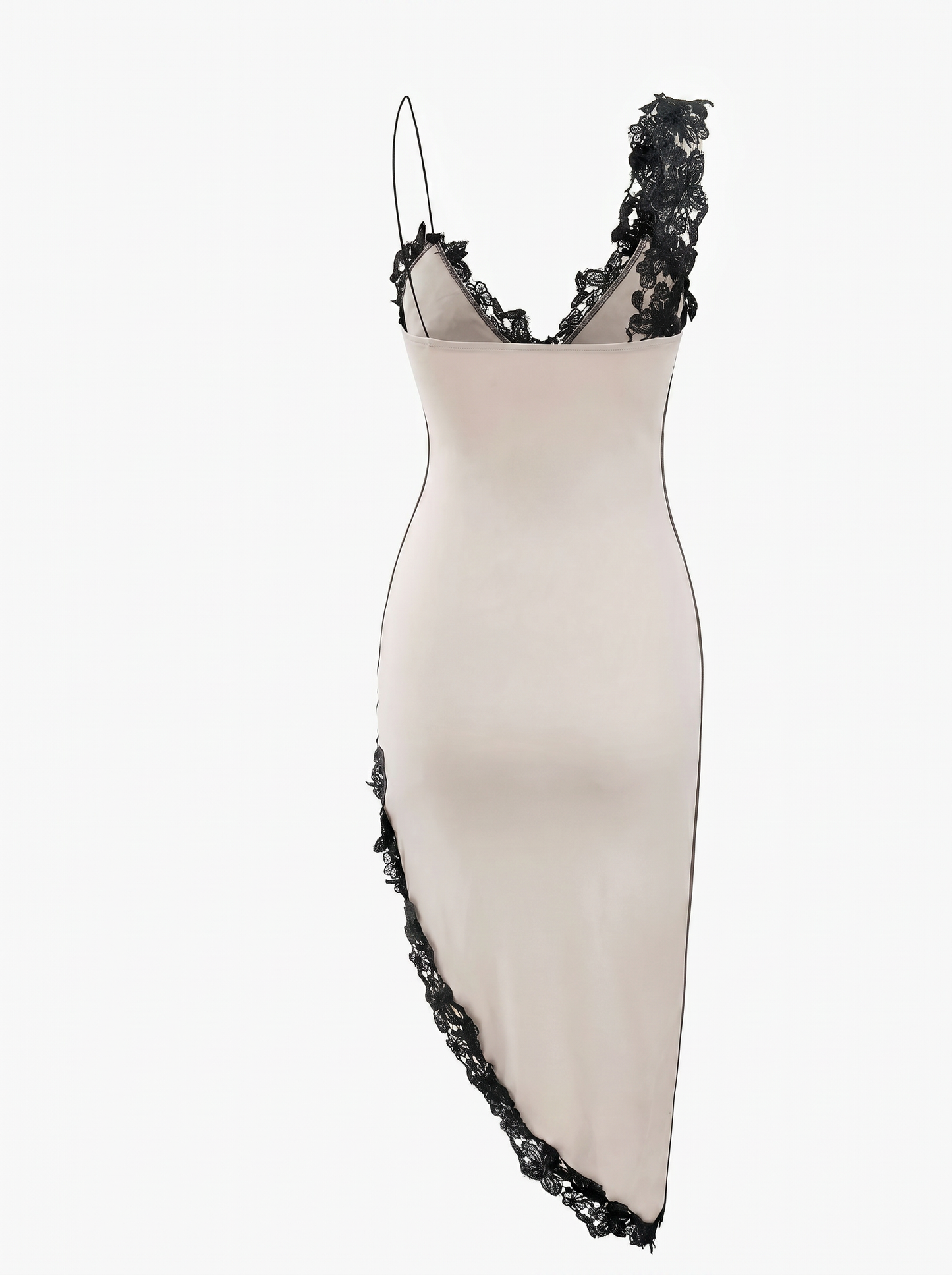 Abito Slip in Raso con Pizzo