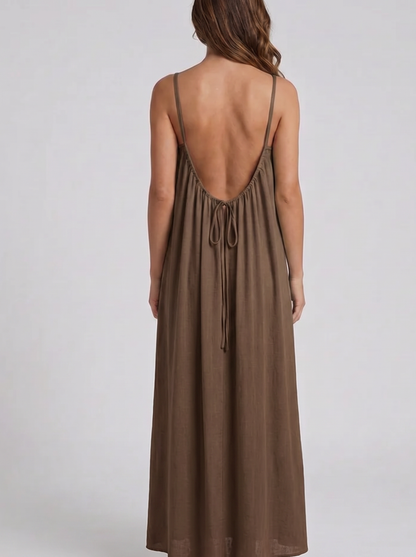 LaFlamine Seraphine Backless Maxi Dress